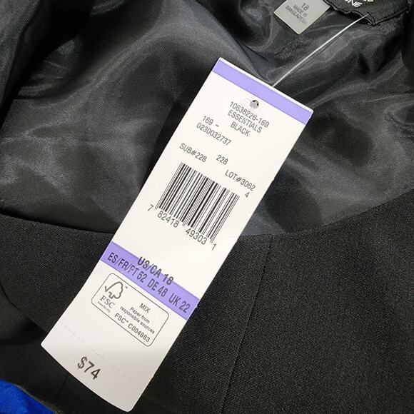 BLACK LABEL by EVAN PICONE Women's 18 Wide Neck A-Line Dress Lined New - Picture 6 of 8